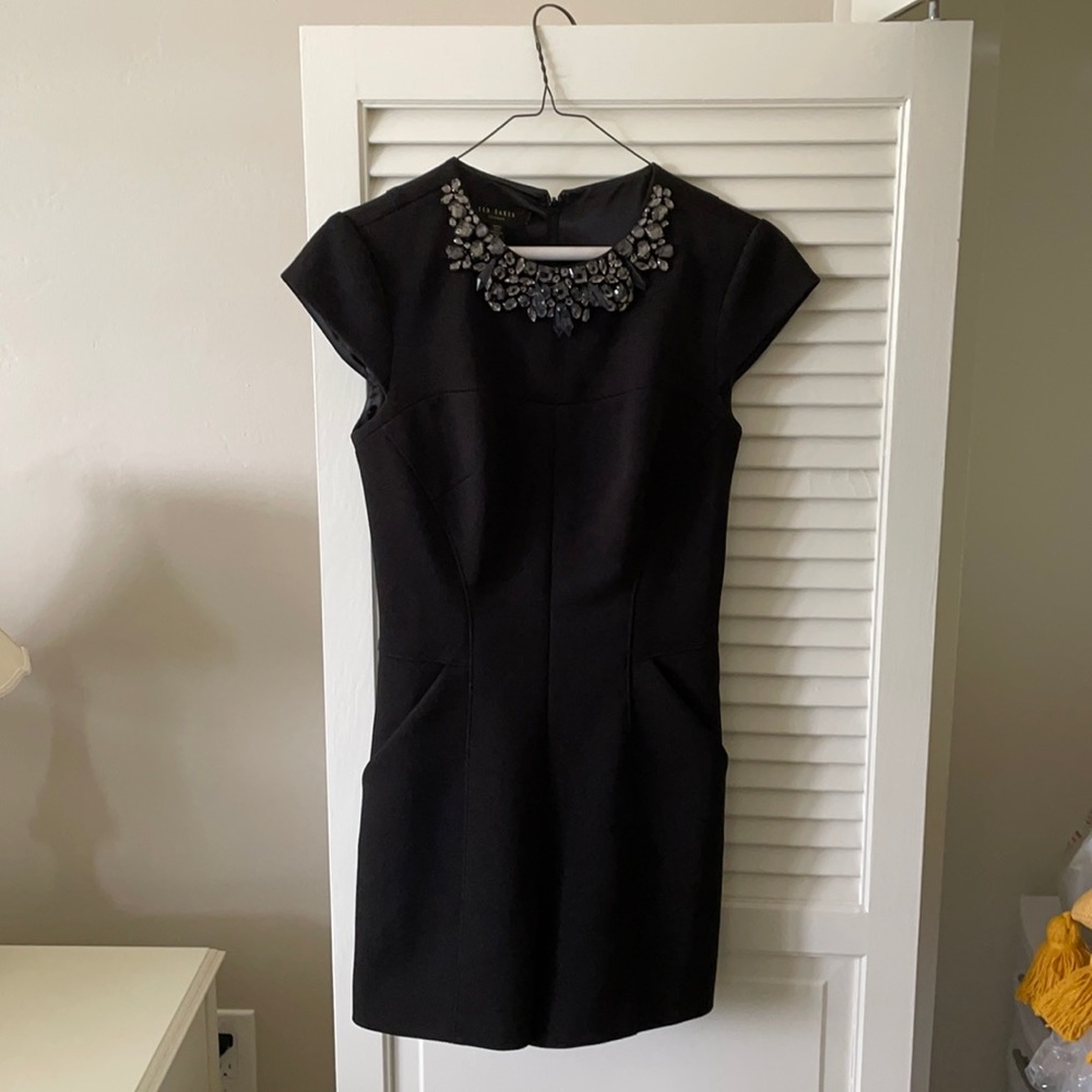 Ted Baker Romper w/ embellished neck and pockets